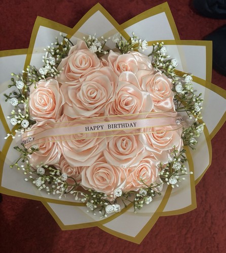 Handmade ribbon roses - ribbon, long