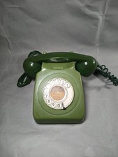 BT GPO 746 Rotary Dial Bell Telephone Vintage Green Classic with new cable .