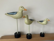 Three Wooden Seagulls