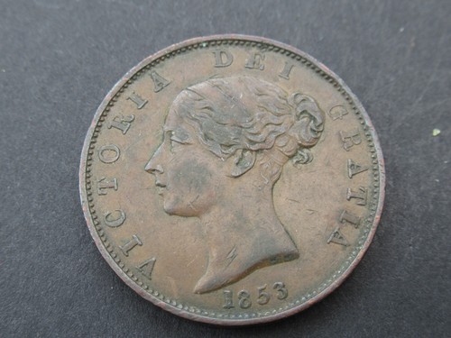 1853 victoria copper half - 1853,
