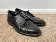 Barratts Oxford Black Leather Shoes Size 8 Uk Good Condition