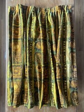 Beautiful Mid Century Vintage Geometric Curtains Orange Brown Yellow 