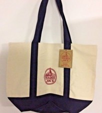 TRADER JOE'S Market Shopping Tote Bag Canvas ECO-Friendly Ivory Cream Cotton NEW
