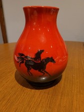 SylvaC Flambe Horse Vase red &