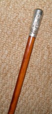 Victorian British Military Swagger Stick Silver Top The Green Howards Crest 1875