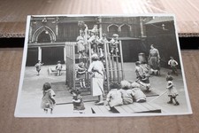 Vintage Social History Kids Playing on Wooden Climbing Frame M.C PHOTO Fleet St