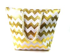 Ladies Womens New Quality Lightweight Metallic Beach Bag Holiday Travel Shopping