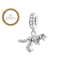 Dinosaur Skeleton Charm For Bracelet, Dinosaur Charm, Fossil Charm