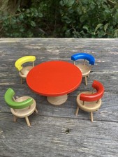 Vintage Dregeno Dolls House Table And Four Chairs Mid Century Modern