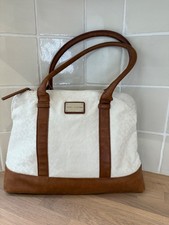 TOMMY HILFIGER TOTE BAG HANDBAG TAN CREAM
