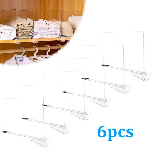 Clear shelf dividers - 6x,