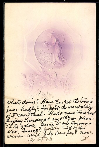 Embossed postcard elf - postcard, an