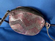 Primark girl's pink glittery sparkle sequin zipped handbag/ shoulder bag