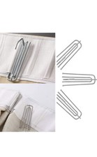 40 Metal Curtain Pinch Pleat Hooks Deep Prong Galvanised Curtain Clips Tape Pins