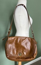 M&S leather Saddle shoulder bag Tan Brown Messenger Large