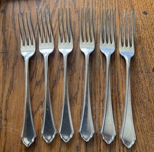 6 Vintage Mappin & Webb Silver Plated Dinner Table Forks - Pembury - 8”