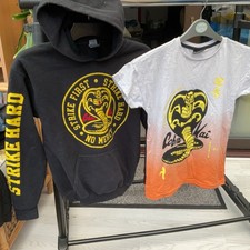 Cobra Kia Hoodie Black size L youth & white/orange T shirt 10 yrs