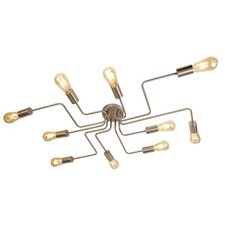 10 Lights Satin Silver Finish