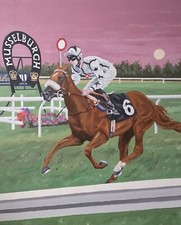 HORSE RACING FINE OIL PAINTING MUSSELBURGH RACE COURSE