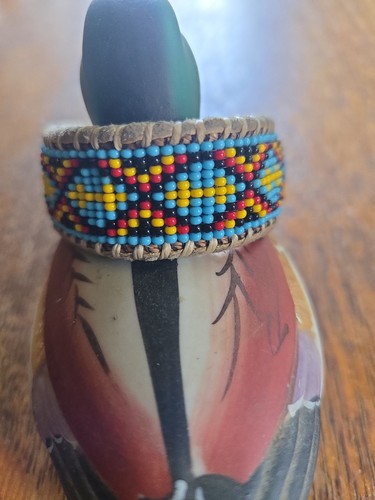 Vintage leather seed bead - vintage,