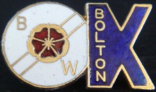 BOLTON WANDERERS Vintage badge Maker COFFER N'ton Brooch pin In gilt 30mm x 18mm