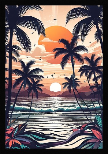 Epic tropical beach framed - epic,