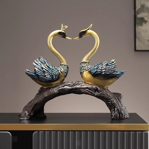 Swan couple statue - couple,