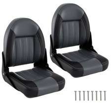 COSTWAY 2-Pack Boat Seats Fold-down Fishing Sightseeing Boat-Black