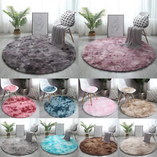 Round Shaggy Fluffy Anti-Skid Rug Living Room Bedroom Circle Carpet Floor Mat UK