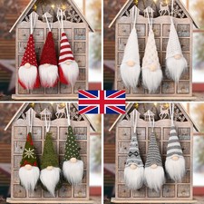 3PCS Santa Xmas Christmas Tree Hanging Gnome Plush Gonk Doll Pendants Decoration