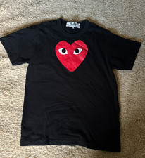 Comme de Garcons black Play Heart T-Shirt Size large