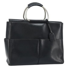 GUCCI Hand Bag Leather Black