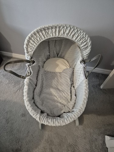Grey wicker rocking moses - grey,