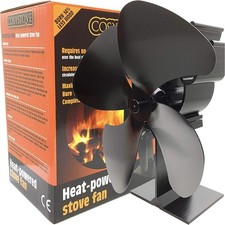 Cosystove 4 Blade Heat Powered Stove Fan Silent Eco Wood Burner Energy Saving
