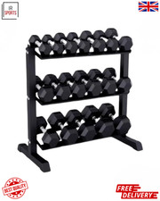 Hex Dumbbells 2.5kg-30kg Set Pair with Dumbbell Rack Storage Stand Full Home Gym