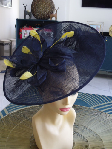 Wide ladies navy and yellow - navy,