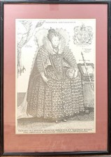 Antique Engraving of Queen