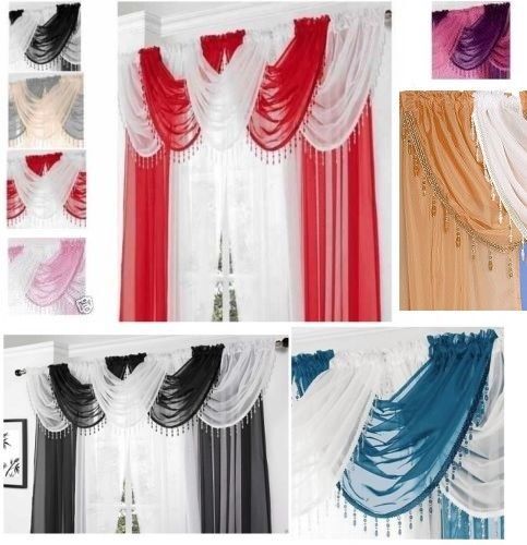 Curtain voile swags ready made - curtain,