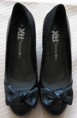 Xti black wedge shoes - black, 6