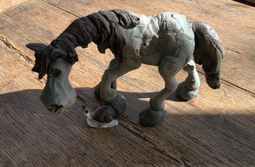 Horse figurine poly - in, resin
