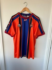 Vintage Retro Barcelona CF 1997/98 Kappa Away Shirt In Orange/Blue Size Large