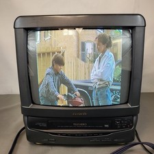 Aiwa 14" TV VX-T145K Retro Gaming  Vintage Cube TV Combi Faulty VCR Black UK