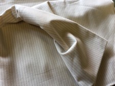 Ian Mankin fabric remnant 80 cm  Ticking stripe lining  CREAM 100%. Cotton