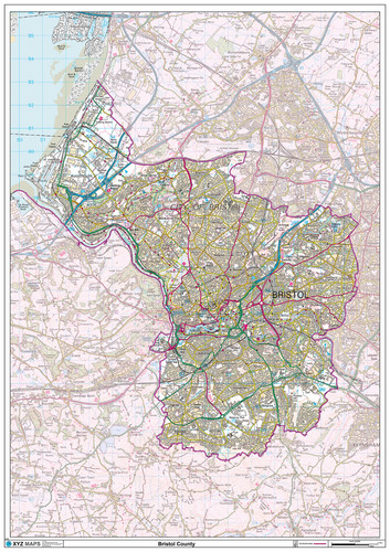 Bristol ceremonial county map - bristol,