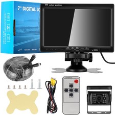 Reversing Camera Kit GEARZAAR Waterproof 12V with 10m Cable UK 7 Inch