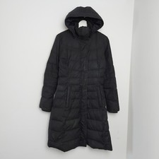 Timberland Duck Down Puffer Jacket Womens Small Black Long Waterproof Hooded