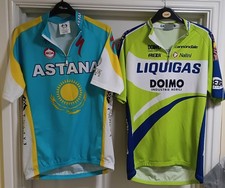 2 X Mens Cycle Jersey's Moa Astana + Nalini Liquigas Size 6/7 *See Measurements*