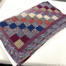 Patchwork Quilt Size 90 inches x 100 inches Double King Paisley Check Autumnal