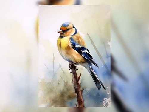 Goldfinch bird perch - bird,