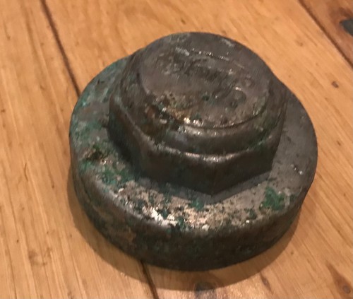 Antique brass hub cap - antique,